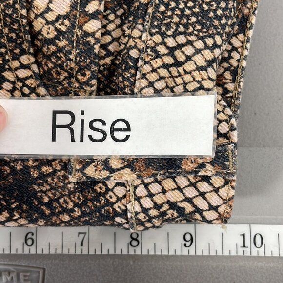 Free People We The Free Jeans NWT Two Faced Snake Skin Pockets Brown Size 24 - Picture 12 of 13